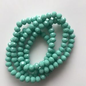 Hand made, Set of 4 Bracelets, Green, hand made